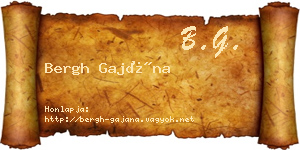 Bergh Gajána névjegykártya